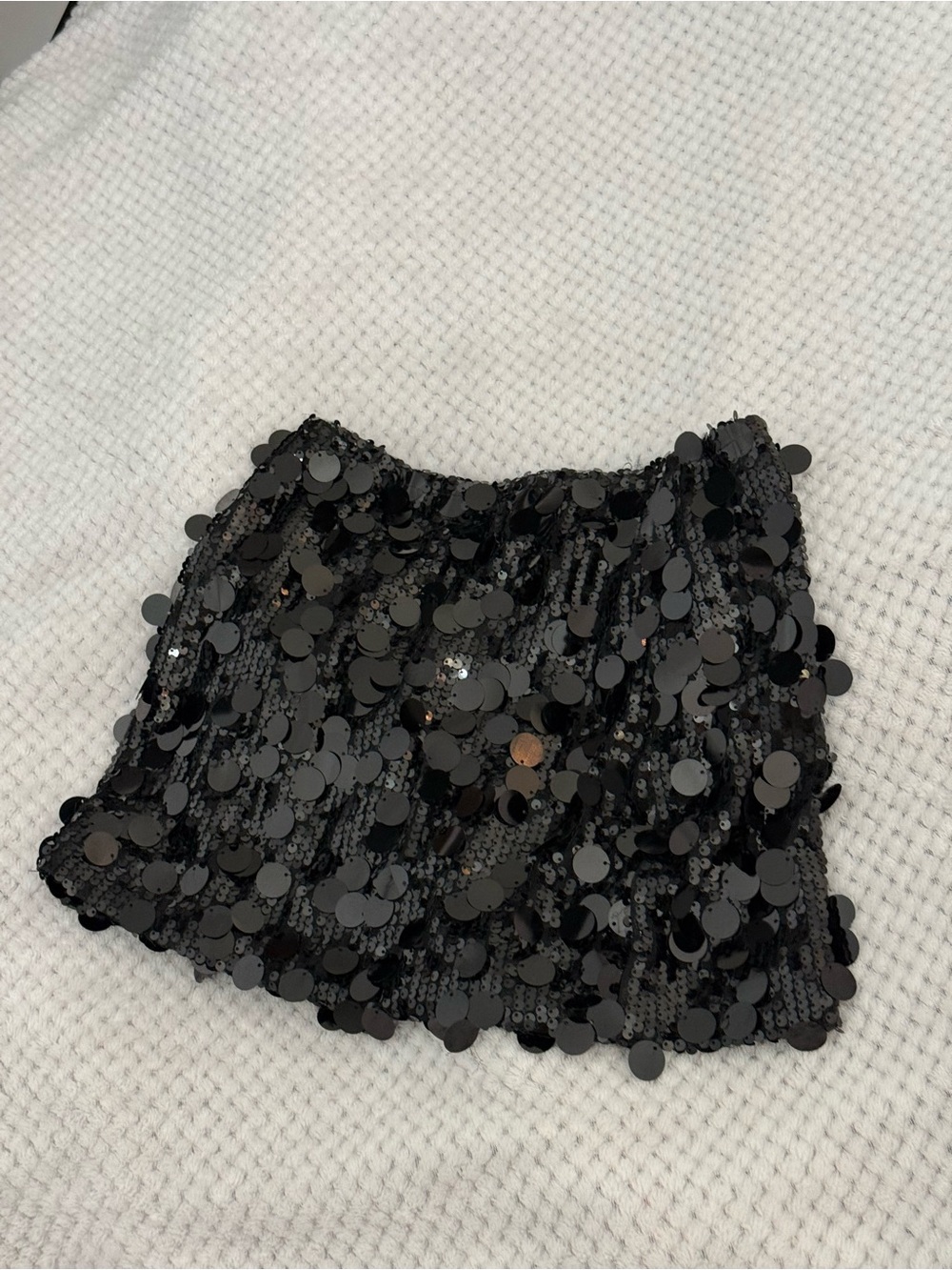 Black Sequin Mini Skirt